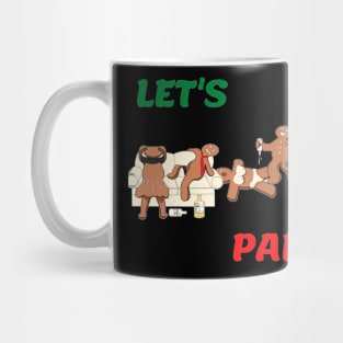 Gingerbread Christmas Party "Let's Party" Holiday Party Mug